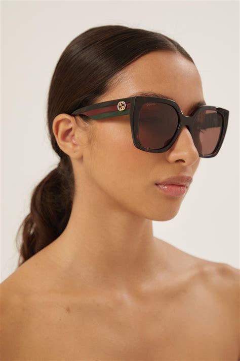 gucci black havana sunglasses|Gucci 59mm square sunglasses.